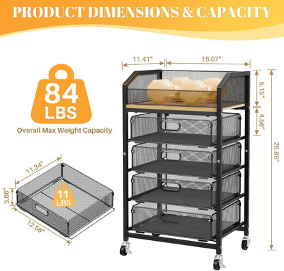 Makeup Cart Organizer with Drawer,3 Tier Rolling Makeup Cart, White