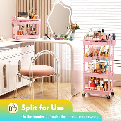 Makeup Cart Organizer with Drawer,3 Tier Rolling Makeup Cart, White