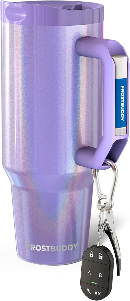 Thicc Buddy 16oz Tumbler - Insulated Stainless Steel (Cinnamon) | Double-wall vacuum insulated | Spill-proof flip lid | 18/8 premium stainless steel | Cup-holder friendly - Colors B