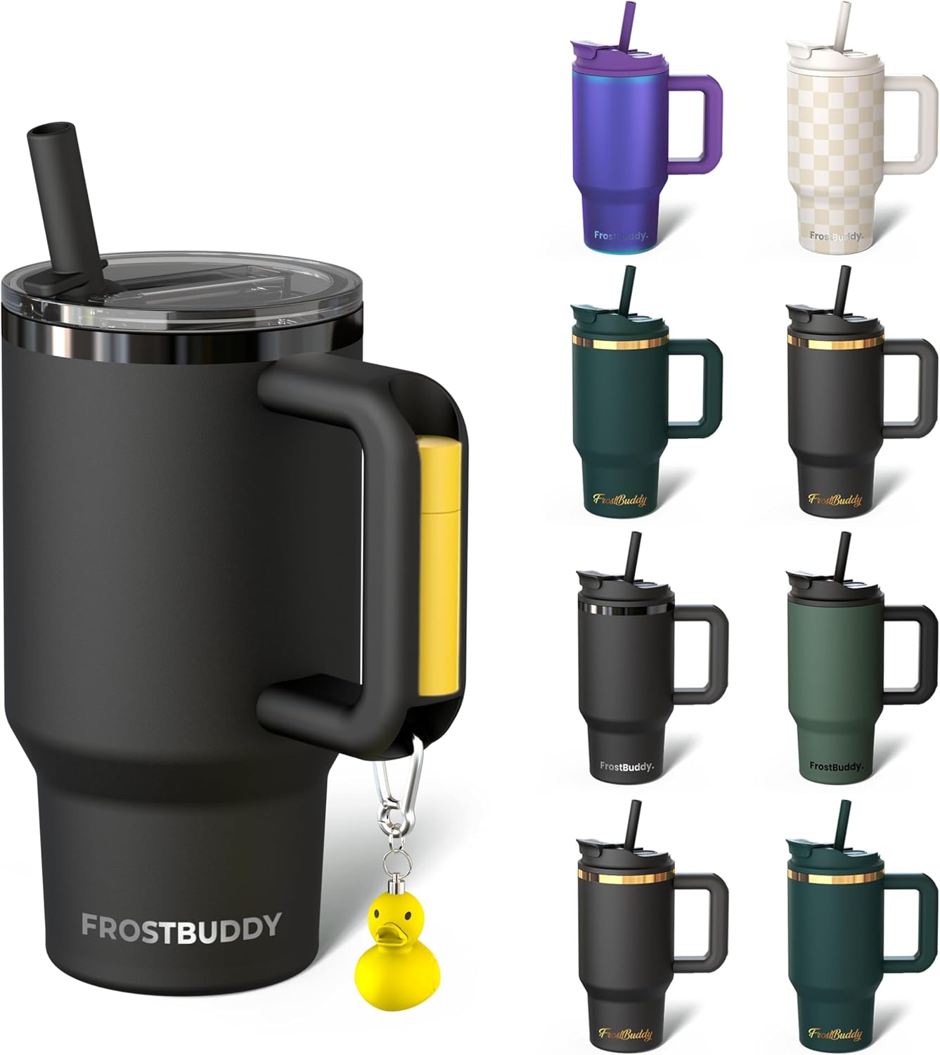 Thicc Buddy 16oz Tumbler - Insulated Stainless Steel (Cinnamon) | Double-wall vacuum insulated | Spill-proof flip lid | 18/8 premium stainless steel | Cup-holder friendly - Colors B