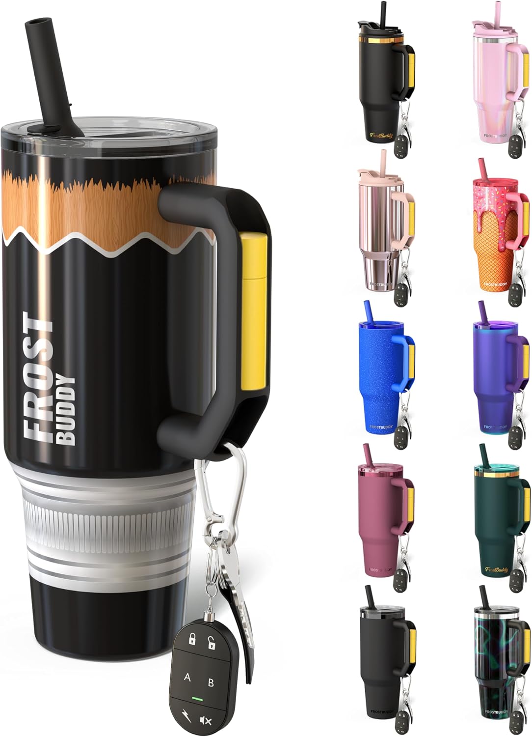 Thicc Buddy 16oz Tumbler - Insulated Stainless Steel (Cinnamon) | Double-wall vacuum insulated | Spill-proof flip lid | 18/8 premium stainless steel | Cup-holder friendly - Colors B