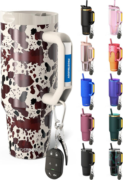 Thicc Buddy 16oz Tumbler - Insulated Stainless Steel (Cinnamon) | Double-wall vacuum insulated | Spill-proof flip lid | 18/8 premium stainless steel | Cup-holder friendly - Colors B