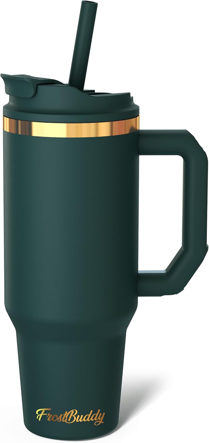 Thicc Buddy 16oz Tumbler - Insulated Stainless Steel (Cinnamon) | Double-wall vacuum insulated | Spill-proof flip lid | 18/8 premium stainless steel | Cup-holder friendly - Colors B