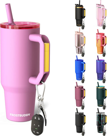 Thicc Buddy 16oz Tumbler - Insulated Stainless Steel (Cinnamon) | Double-wall vacuum insulated | Spill-proof flip lid | 18/8 premium stainless steel | Cup-holder friendly - Colors B