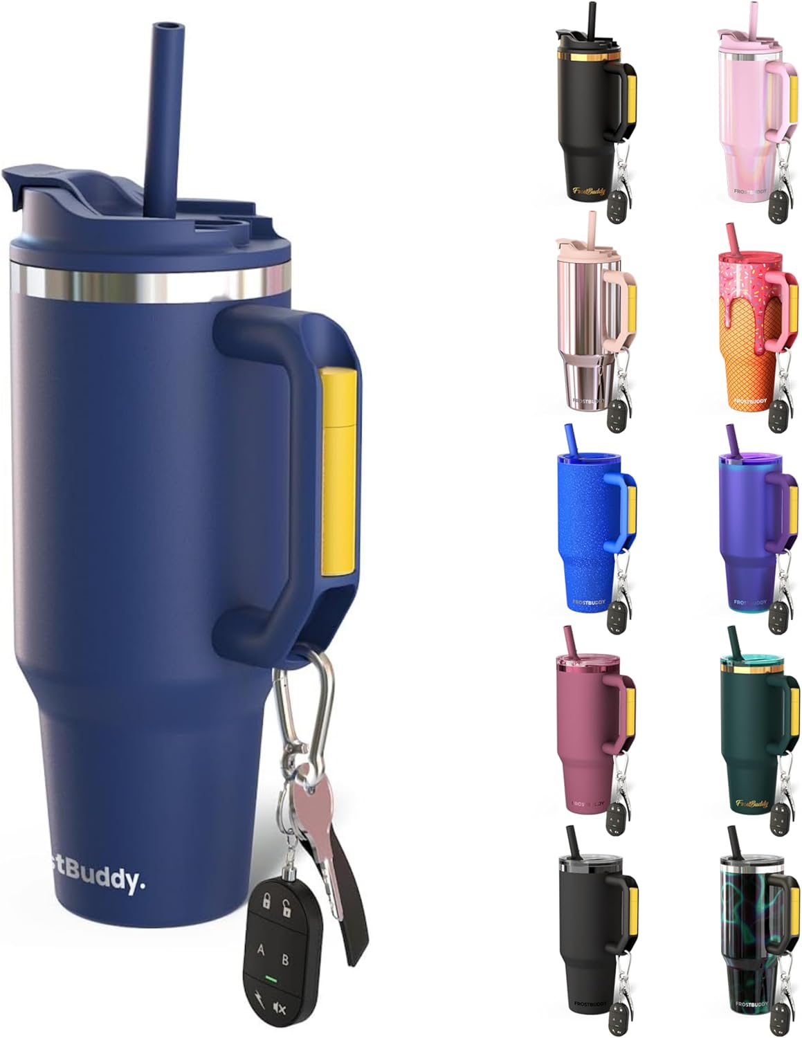 Thicc Buddy 16oz Tumbler - Insulated Stainless Steel (Cinnamon) | Double-wall vacuum insulated | Spill-proof flip lid | 18/8 premium stainless steel | Cup-holder friendly - Colors B