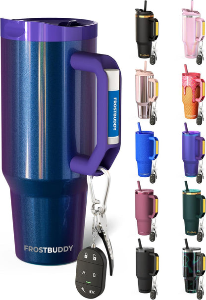 Thicc Buddy 16oz Tumbler - Insulated Stainless Steel (Cinnamon) | Double-wall vacuum insulated | Spill-proof flip lid | 18/8 premium stainless steel | Cup-holder friendly - Colors B