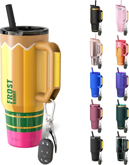 Thicc Buddy 16oz Tumbler - Insulated Stainless Steel (Cinnamon) | Double-wall vacuum insulated | Spill-proof flip lid | 18/8 premium stainless steel | Cup-holder friendly - Colors B