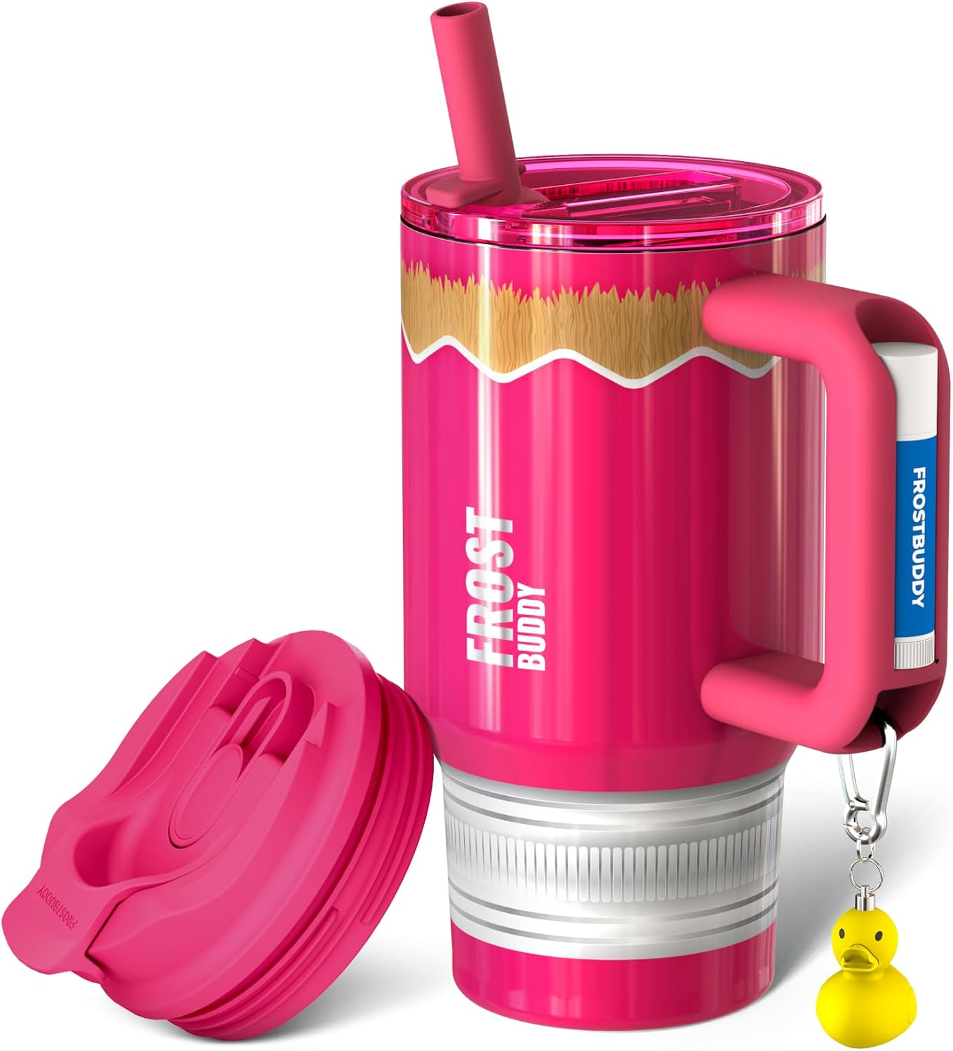 Thicc Buddy 16oz Tumbler - Insulated Stainless Steel (Cinnamon) | Double-wall vacuum insulated | Spill-proof flip lid | 18/8 premium stainless steel | Cup-holder friendly - Colors B