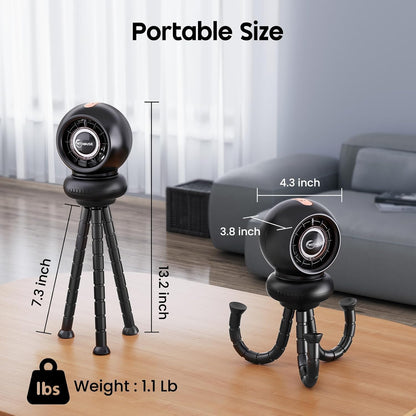 Baby Stroller Fan for Crib and Car Seat, 8000mAh, 75° Auto Oscillation