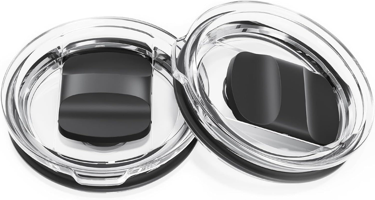 10 oz Wine Tumbler Lid, Replacement Lids Compatible for YETI 6 oz Espresso Mugs and 8 oz Stackable Cup, Travel Spill Proof Cup Covers with Magnetic Slider Switch, BPA Free