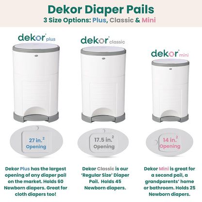 EKO Classic Diaper Pail, White | ONLY Eco-Friendly Diaper Pail Made with 70% Recycled Materials | Hands-Free: Step–Drop–Done | Cost-Effective Refill System