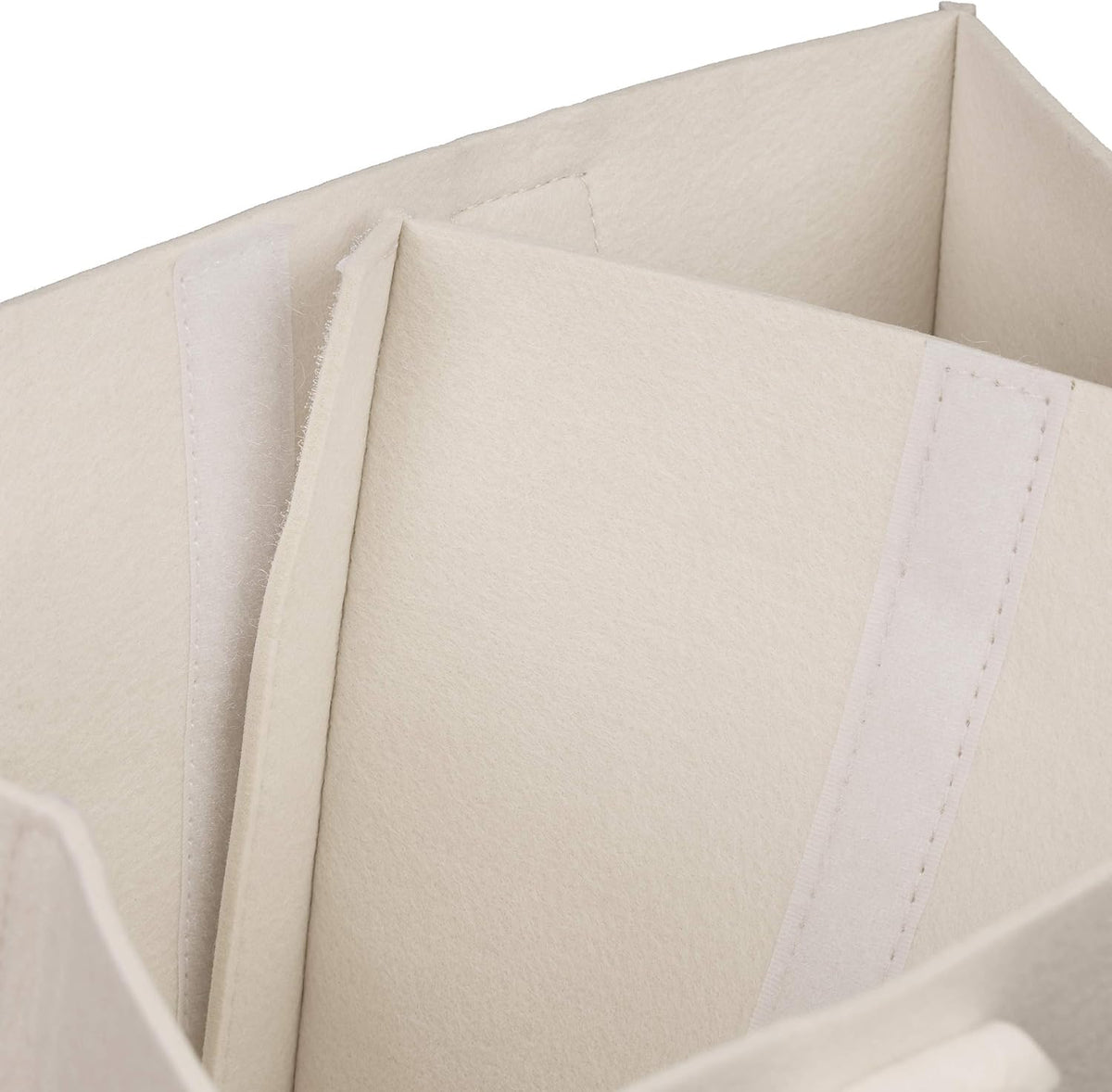 Baby Diaper Caddy, 11 Compartments, Removable Dividers, Portable Felt Bag, H x W x D: 34 x 33 x 23 cm, Beige, 100%
