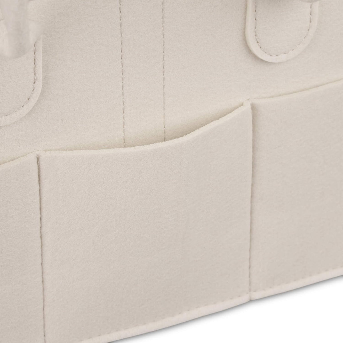 Baby Diaper Caddy, 11 Compartments, Removable Dividers, Portable Felt Bag, H x W x D: 34 x 33 x 23 cm, Beige, 100%