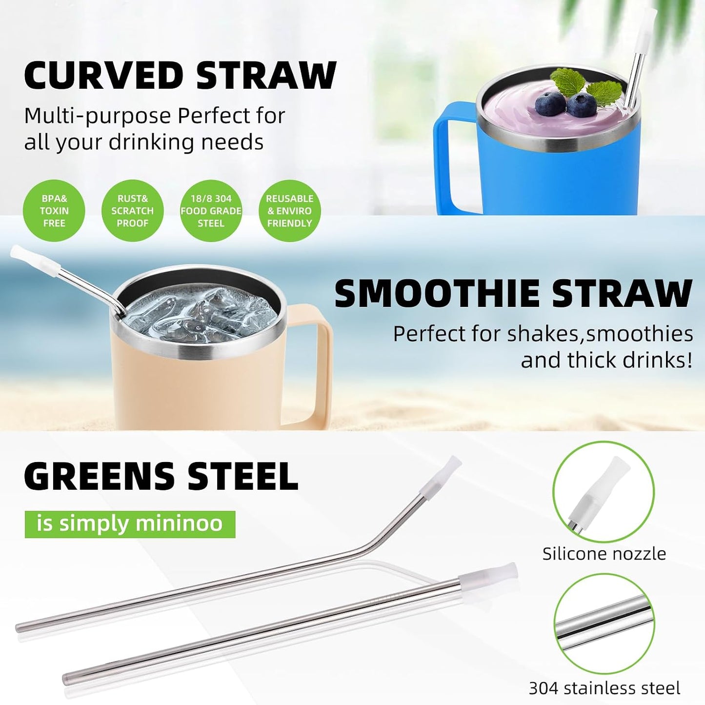 40 oz Tumbler with Handle and Straw, Insulated Tumbler with Handle Leak Proof, Large Tumbler with Lid and Straw(Lake blue)