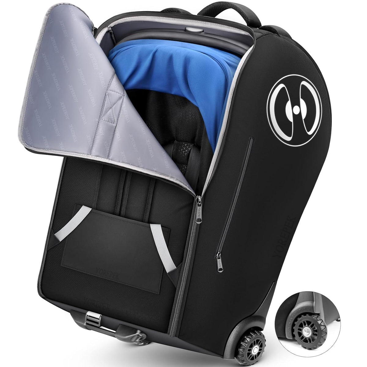 Infant Car Seat Travel Bag for Airplane with Wheels