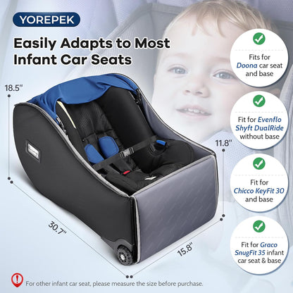 Infant Car Seat Travel Bag for Airplane with Wheels