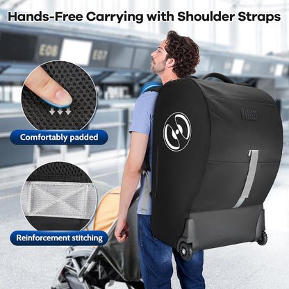 Infant Car Seat Travel Bag for Airplane with Wheels