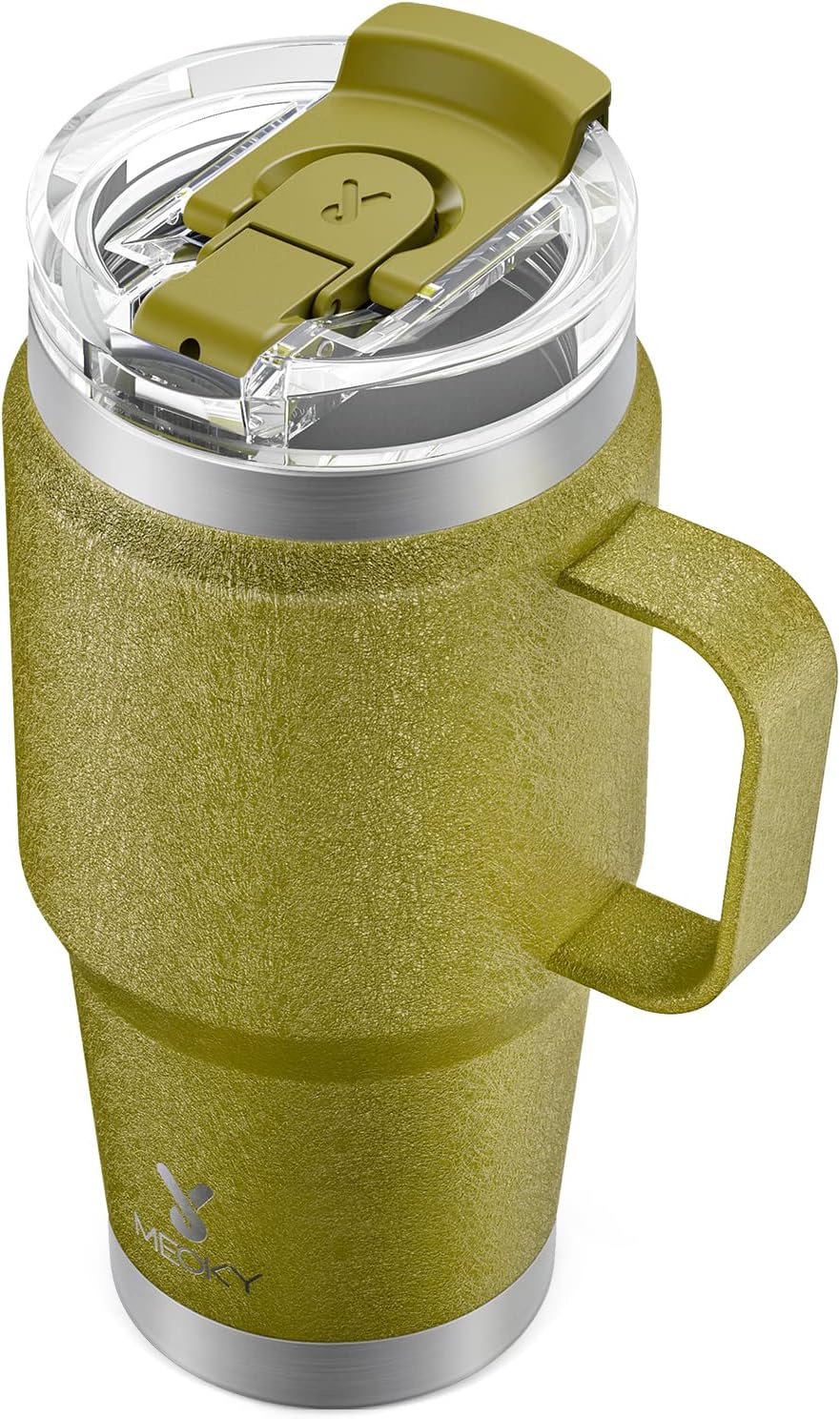 40oz Tumbler with Handle, Stainless Steel Travel Mug with 2-in-1 Straw and Sip Lid, Vacuum Insulated Coffee Mug, 100% Leak Proof, Keeps Cold for 34 Hours or Hot for 10 Hours (Flamingo)