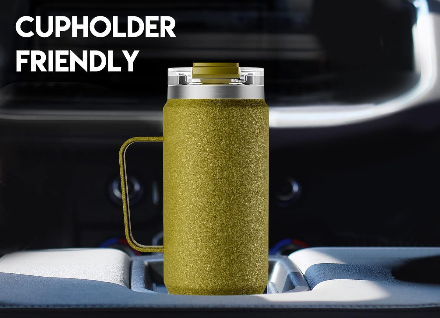 40oz Tumbler with Handle, Stainless Steel Travel Mug with 2-in-1 Straw and Sip Lid, Vacuum Insulated Coffee Mug, 100% Leak Proof, Keeps Cold for 34 Hours or Hot for 10 Hours (Flamingo)