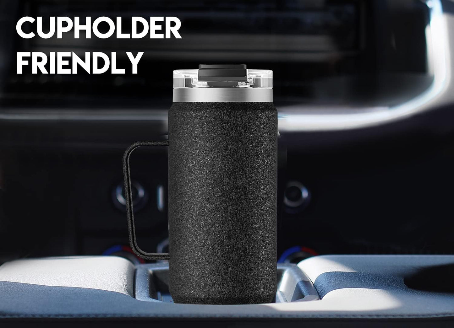 40oz Tumbler with Handle, Stainless Steel Travel Mug with 2-in-1 Straw and Sip Lid, Vacuum Insulated Coffee Mug, 100% Leak Proof, Keeps Cold for 34 Hours or Hot for 10 Hours (Flamingo)