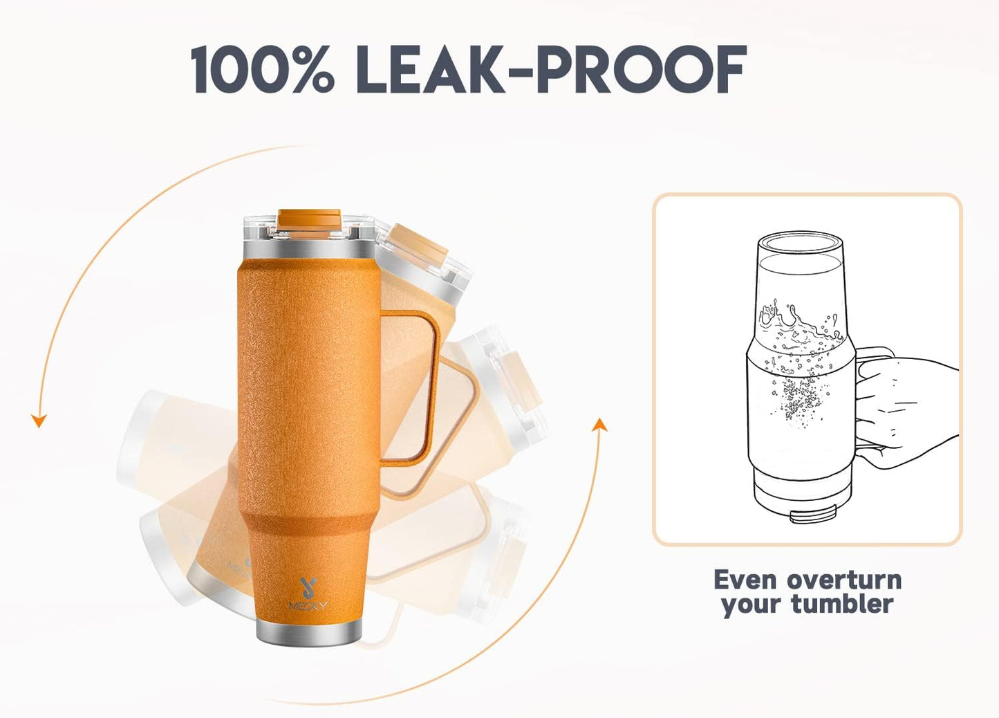 40oz Tumbler with Handle, Stainless Steel Travel Mug with 2-in-1 Straw and Sip Lid, Vacuum Insulated Coffee Mug, 100% Leak Proof, Keeps Cold for 34 Hours or Hot for 10 Hours (Flamingo)