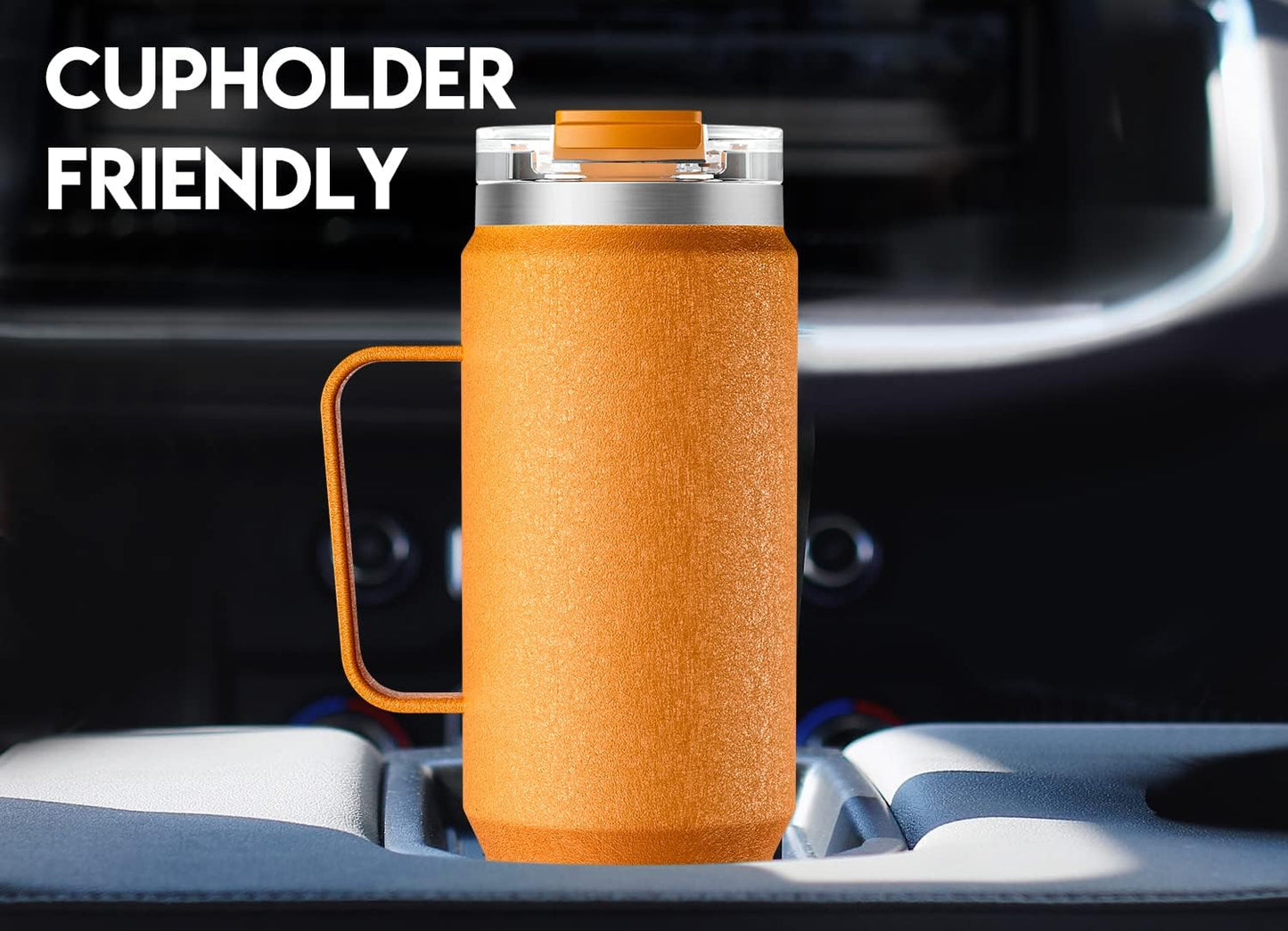 40oz Tumbler with Handle, Stainless Steel Travel Mug with 2-in-1 Straw and Sip Lid, Vacuum Insulated Coffee Mug, 100% Leak Proof, Keeps Cold for 34 Hours or Hot for 10 Hours (Flamingo)