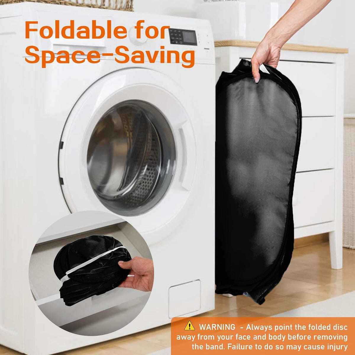 Foldable Laundry Baskets, Collapsible Mesh Laundry Hamper, Durable Pop Up Laundry Basket, 3 Compartments Clothes Hampers for Laundry, Easy to Carry & Sort for Dorm, Home, Kids Room, Travel Black