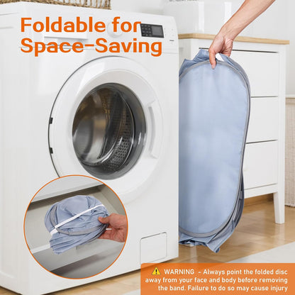 Foldable Laundry Baskets, Collapsible Mesh Laundry Hamper, Durable Pop Up Laundry Basket, 3 Compartments Clothes Hampers for Laundry, Easy to Carry & Sort for Dorm, Home, Kids Room, Travel Black