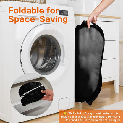 Foldable Laundry Baskets, Collapsible Mesh Laundry Hamper, Durable Pop Up Laundry Basket, 3 Compartments Clothes Hampers for Laundry, Easy to Carry & Sort for Dorm, Home, Kids Room, Travel Black