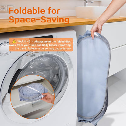 Foldable Laundry Baskets, Collapsible Mesh Laundry Hamper, Durable Pop Up Laundry Basket, 3 Compartments Clothes Hampers for Laundry, Easy to Carry & Sort for Dorm, Home, Kids Room, Travel Black