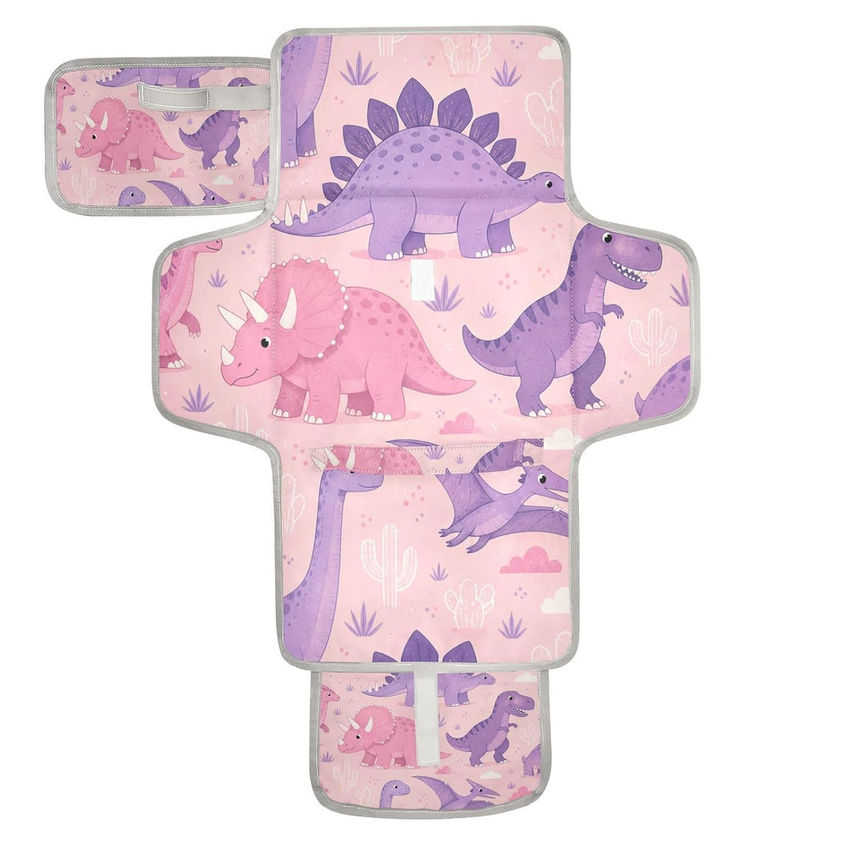 Dinosaurs Pink Pattern Portable Diaper Changing Pad for Family