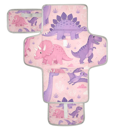 Dinosaurs Pink Pattern Portable Diaper Changing Pad for Family
