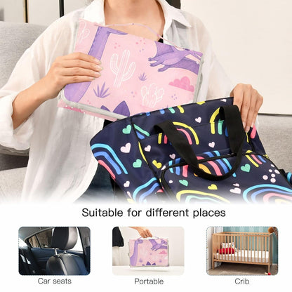 Dinosaurs Pink Pattern Portable Diaper Changing Pad for Family