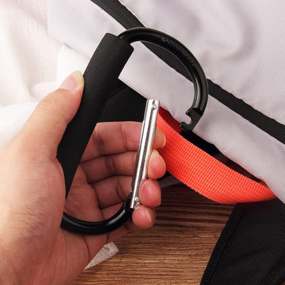 4 Pack Large Carabiner 5.5" D Style Click and Carry Bag Carrier Stroller Hooks(Black and Blue)