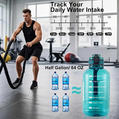 GEMFUL 3L Water Bottle with Measurements & Straw 100oz Leakproof Jug (Grey) | BPA Free, Time Marker, Wide Mouth, Sturdy Handle for Carry, for Gym, Fitness, Hiking, Office, Wome, Men