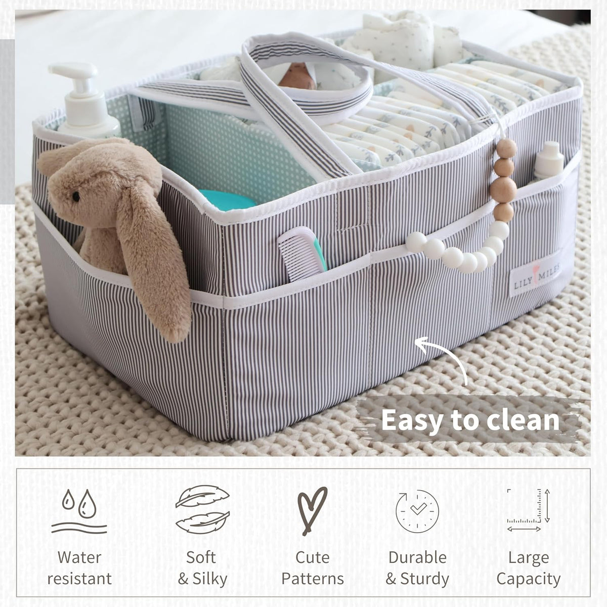 Diaper Caddy Organizer Bundle: Baby Gifts, Newborn Essentials, and Nursery Organization - Perfect for New Parents