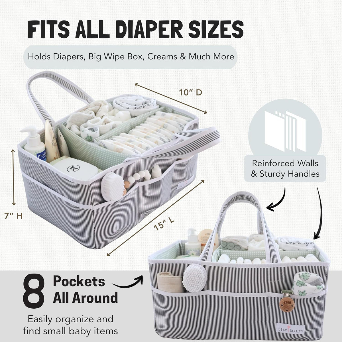Diaper Caddy Organizer Bundle: Baby Gifts, Newborn Essentials, and Nursery Organization - Perfect for New Parents
