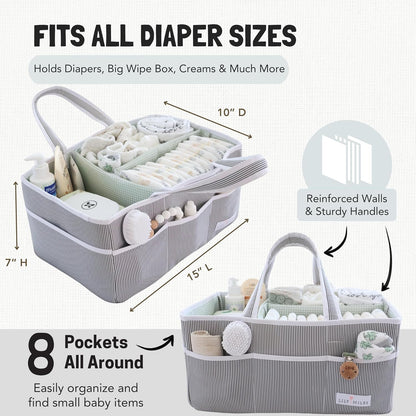 Diaper Caddy Organizer Bundle: Baby Gifts, Newborn Essentials, and Nursery Organization - Perfect for New Parents