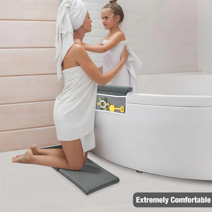 Baby Bath Kneeler and Elbow Rest Pad Set, Non-Slip, Dark Grey