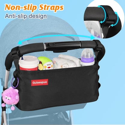 Stroller Caddy with Cup Holder: Non-Slip Stroller Organizer Baby Essentials