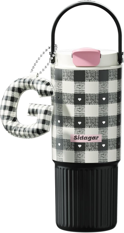 26 oz Insulated Stainless Steel Tumbler with Straw & Handle Cowboy | Leak-proof Water Bottle| Dual Drinking Options with Straw & Spout | Cup Holder Compatible| BPA-Free | Cold 12H| Easy to Clean