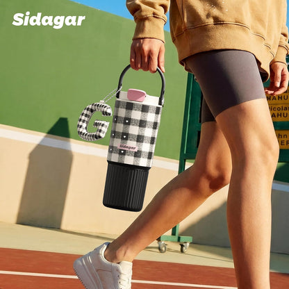 26 oz Insulated Stainless Steel Tumbler with Straw & Handle Cowboy | Leak-proof Water Bottle| Dual Drinking Options with Straw & Spout | Cup Holder Compatible| BPA-Free | Cold 12H| Easy to Clean