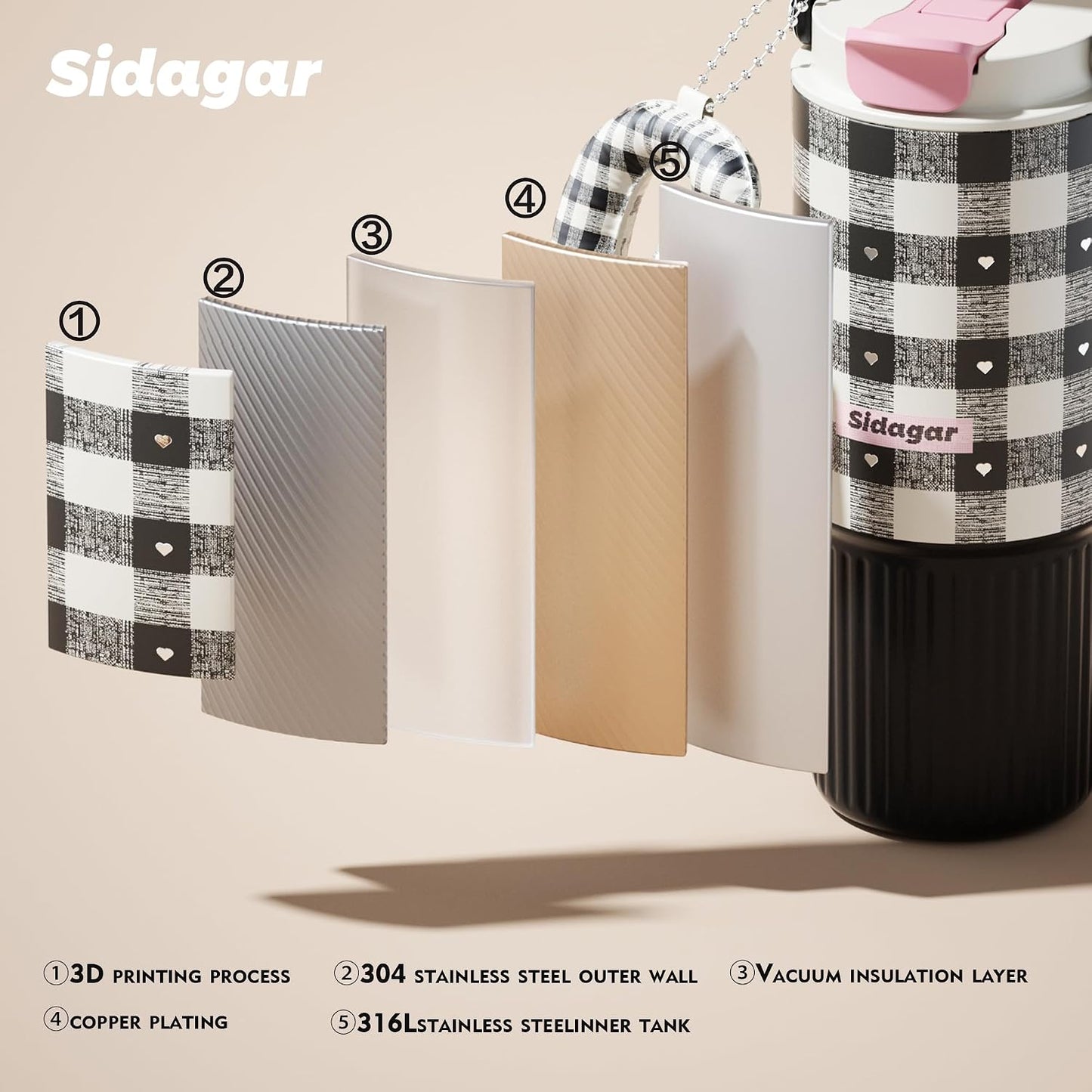 26 oz Insulated Stainless Steel Tumbler with Straw & Handle Cowboy | Leak-proof Water Bottle| Dual Drinking Options with Straw & Spout | Cup Holder Compatible| BPA-Free | Cold 12H| Easy to Clean
