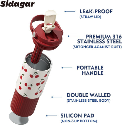 26 oz Insulated Stainless Steel Tumbler with Straw & Handle Cowboy | Leak-proof Water Bottle| Dual Drinking Options with Straw & Spout | Cup Holder Compatible| BPA-Free | Cold 12H| Easy to Clean