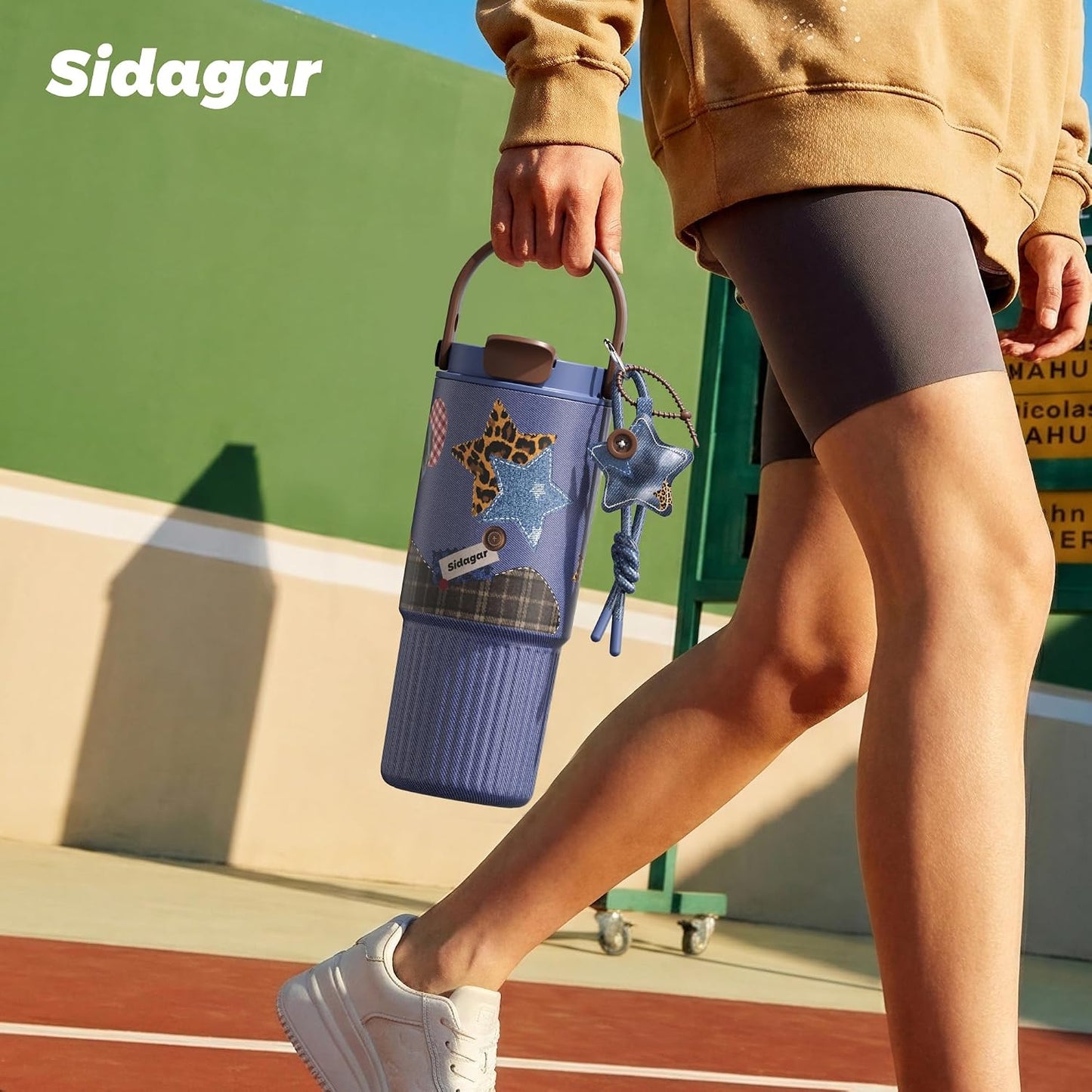 26 oz Insulated Stainless Steel Tumbler with Straw & Handle Cowboy | Leak-proof Water Bottle| Dual Drinking Options with Straw & Spout | Cup Holder Compatible| BPA-Free | Cold 12H| Easy to Clean