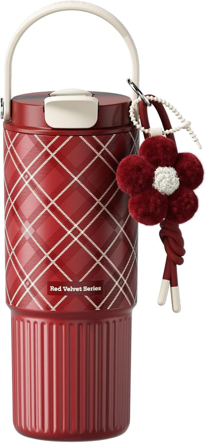 26 oz Insulated Stainless Steel Tumbler with Straw & Handle Cowboy | Leak-proof Water Bottle| Dual Drinking Options with Straw & Spout | Cup Holder Compatible| BPA-Free | Cold 12H| Easy to Clean