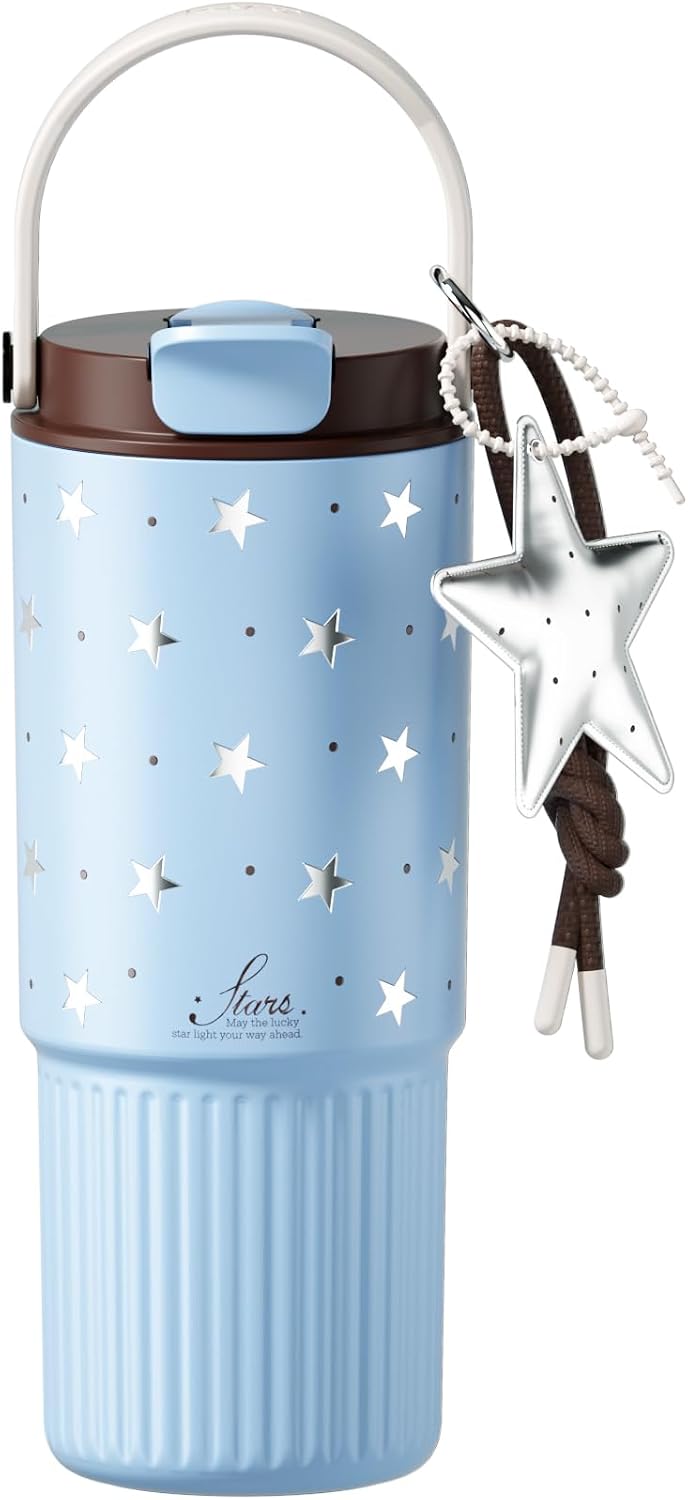 26 oz Insulated Stainless Steel Tumbler with Straw & Handle Cowboy | Leak-proof Water Bottle| Dual Drinking Options with Straw & Spout | Cup Holder Compatible| BPA-Free | Cold 12H| Easy to Clean