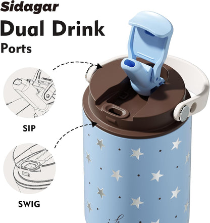 26 oz Insulated Stainless Steel Tumbler with Straw & Handle Cowboy | Leak-proof Water Bottle| Dual Drinking Options with Straw & Spout | Cup Holder Compatible| BPA-Free | Cold 12H| Easy to Clean