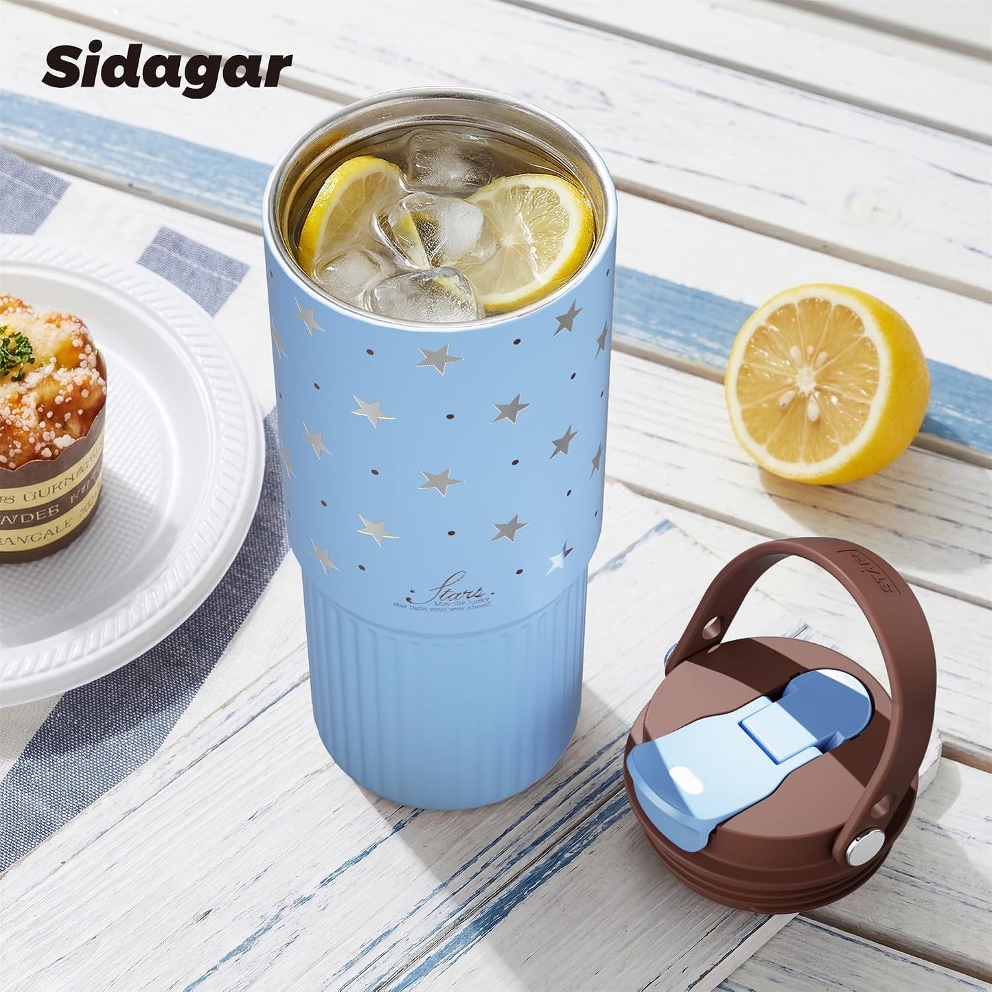 26 oz Insulated Stainless Steel Tumbler with Straw & Handle Cowboy | Leak-proof Water Bottle| Dual Drinking Options with Straw & Spout | Cup Holder Compatible| BPA-Free | Cold 12H| Easy to Clean