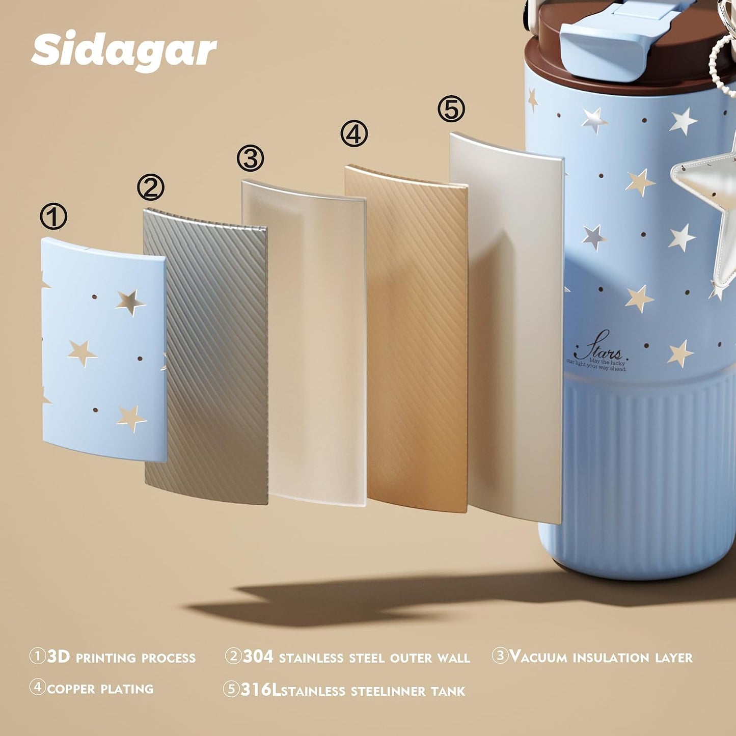 26 oz Insulated Stainless Steel Tumbler with Straw & Handle Cowboy | Leak-proof Water Bottle| Dual Drinking Options with Straw & Spout | Cup Holder Compatible| BPA-Free | Cold 12H| Easy to Clean